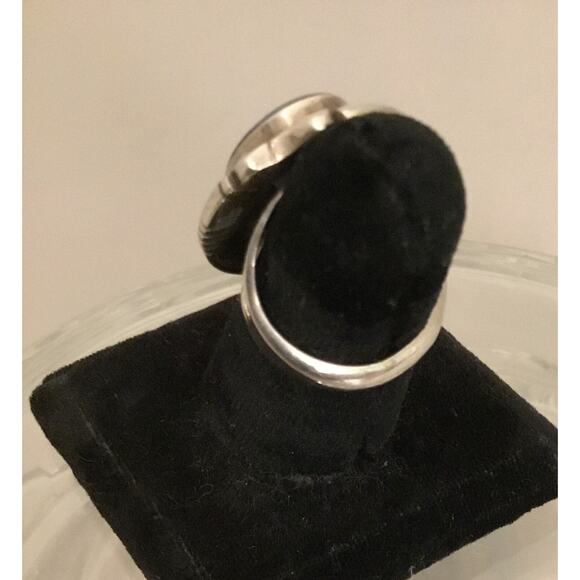 Vintage Gilbert Nelson Navajo Sterling Lapis/Turquoise/Onyx Inlay Ring Sz 5.5 - Picture 7 of 8